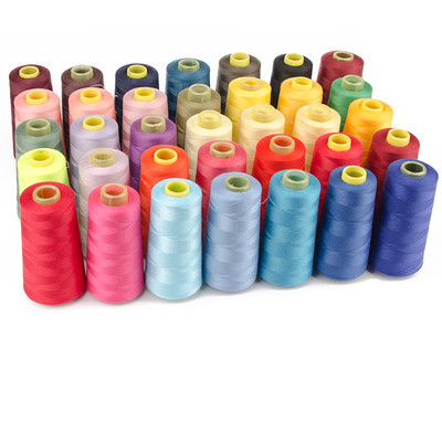 Trong Sở Sợi Polyester Hilos De Coser Màu rắn Màu sắc Spun 100% Sợi polyester 40/2 Sợi may polyester