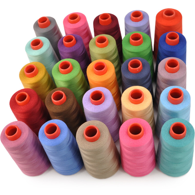 Trong Sở Sợi Polyester Hilos De Coser Màu rắn Màu sắc Spun 100% Sợi polyester 40/2 Sợi may polyester