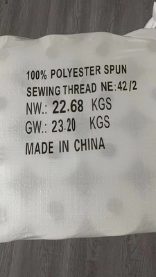 42/2 Sợi nhựa thô trắng 100% polyester để may