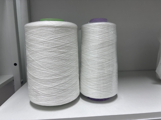 Sản xuất trực tiếp bán thô màu trắng 402 Spun Polyester Yarn Lưới may