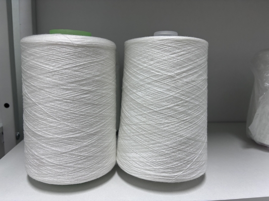 Sản xuất trực tiếp bán thô màu trắng 402 Spun Polyester Yarn Lưới may
