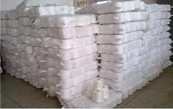 100 Spun Polyester Lan Xám trắng đan Ne 20S 30S 40S 42S 45S 60S Polyester Lan
