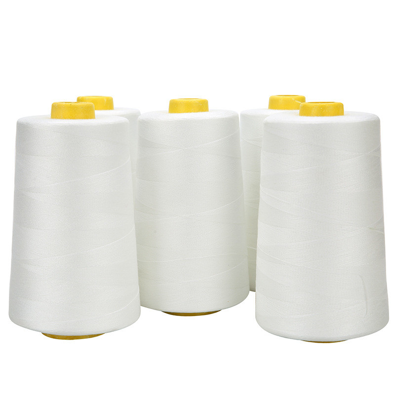 40s / 2 Dây may màu cơ bản 5000 Yards Dây polyester màu đen trắng tẩy trắng